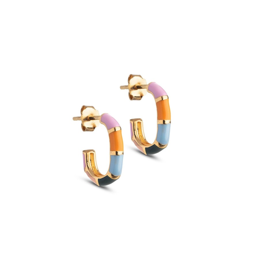 Enamel Laura Hoops In Dreamy Best