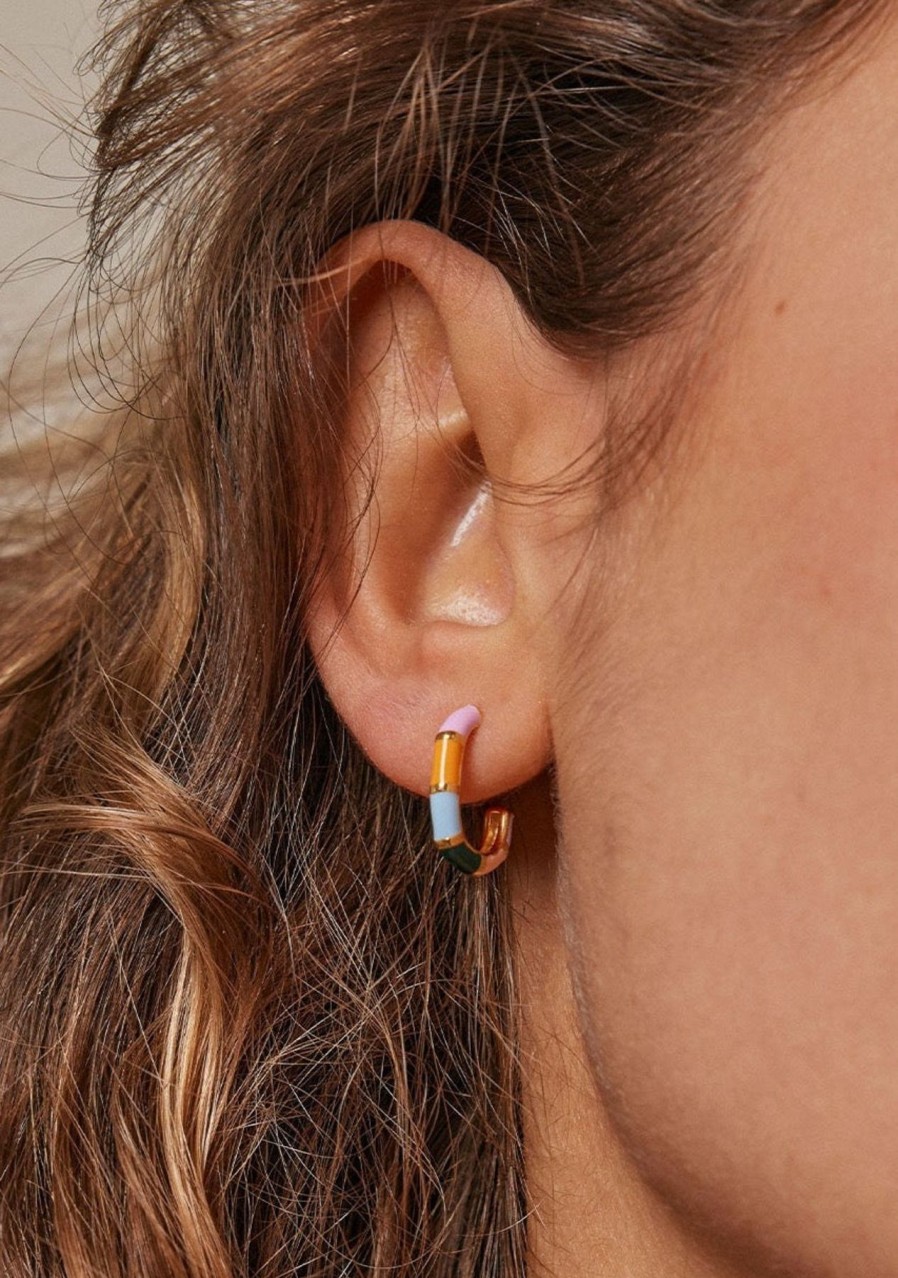 Enamel Laura Hoops In Dreamy Best