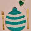 The Jacksons Stripe Bauble Christmas Placemat - Green New