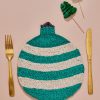 The Jacksons Stripe Bauble Christmas Placemat - Green Online