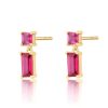 Scream Pretty Fuchsia Baguette Drop Studs Wholesale