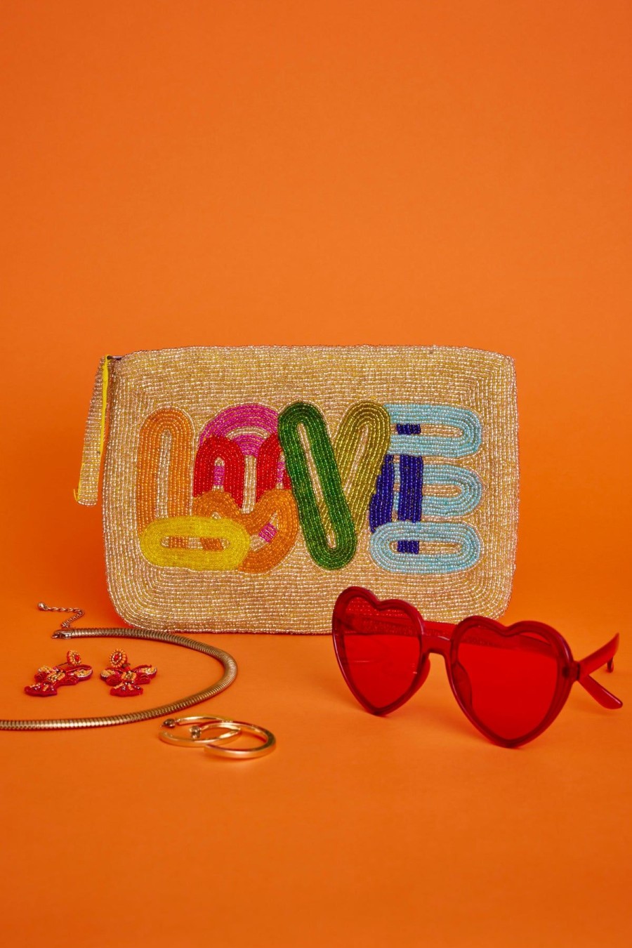 The Jacksons Love Bead Clutch - Gold And Multi Best