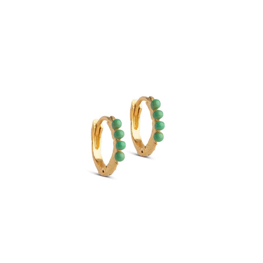 Enamel Paula Hoops In Green Online