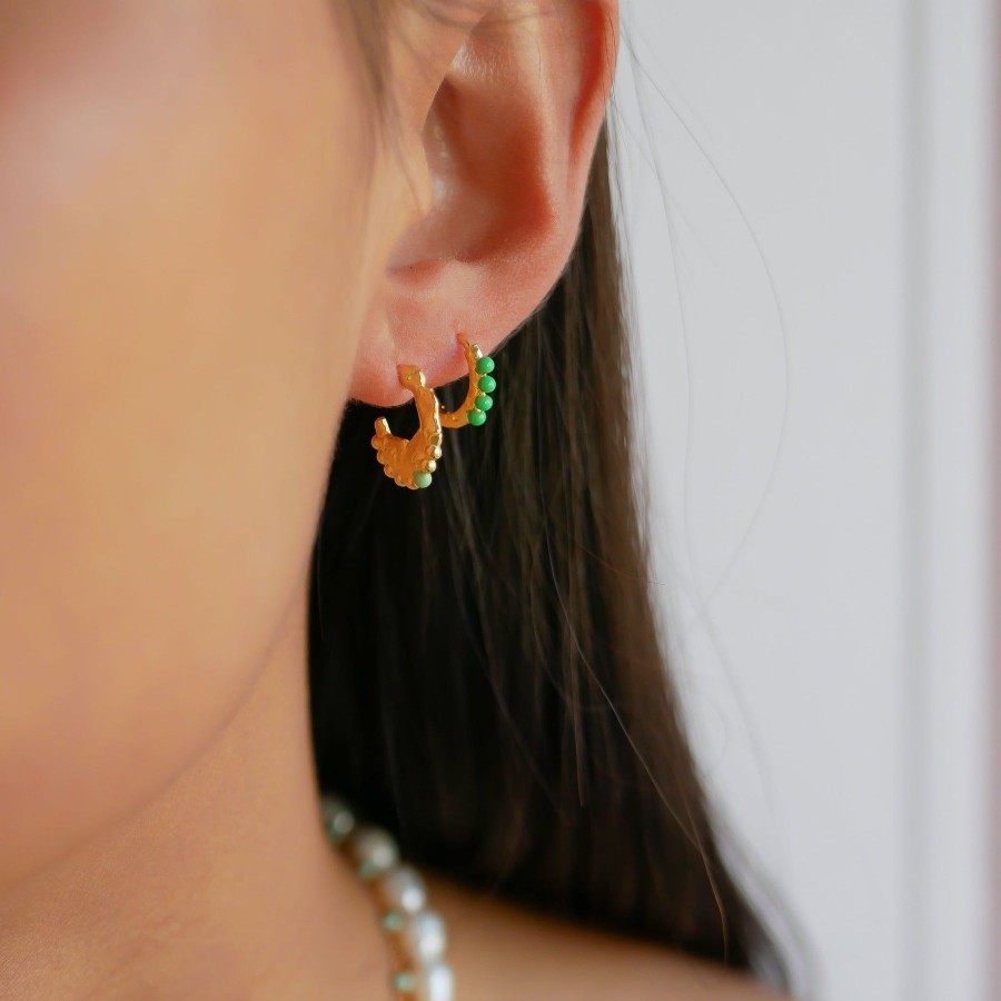 Enamel Paula Hoops In Green Online