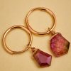 Rue Belle Rue Belle Semi Precious Pink Diamond Shaped Stone Earrings Hot