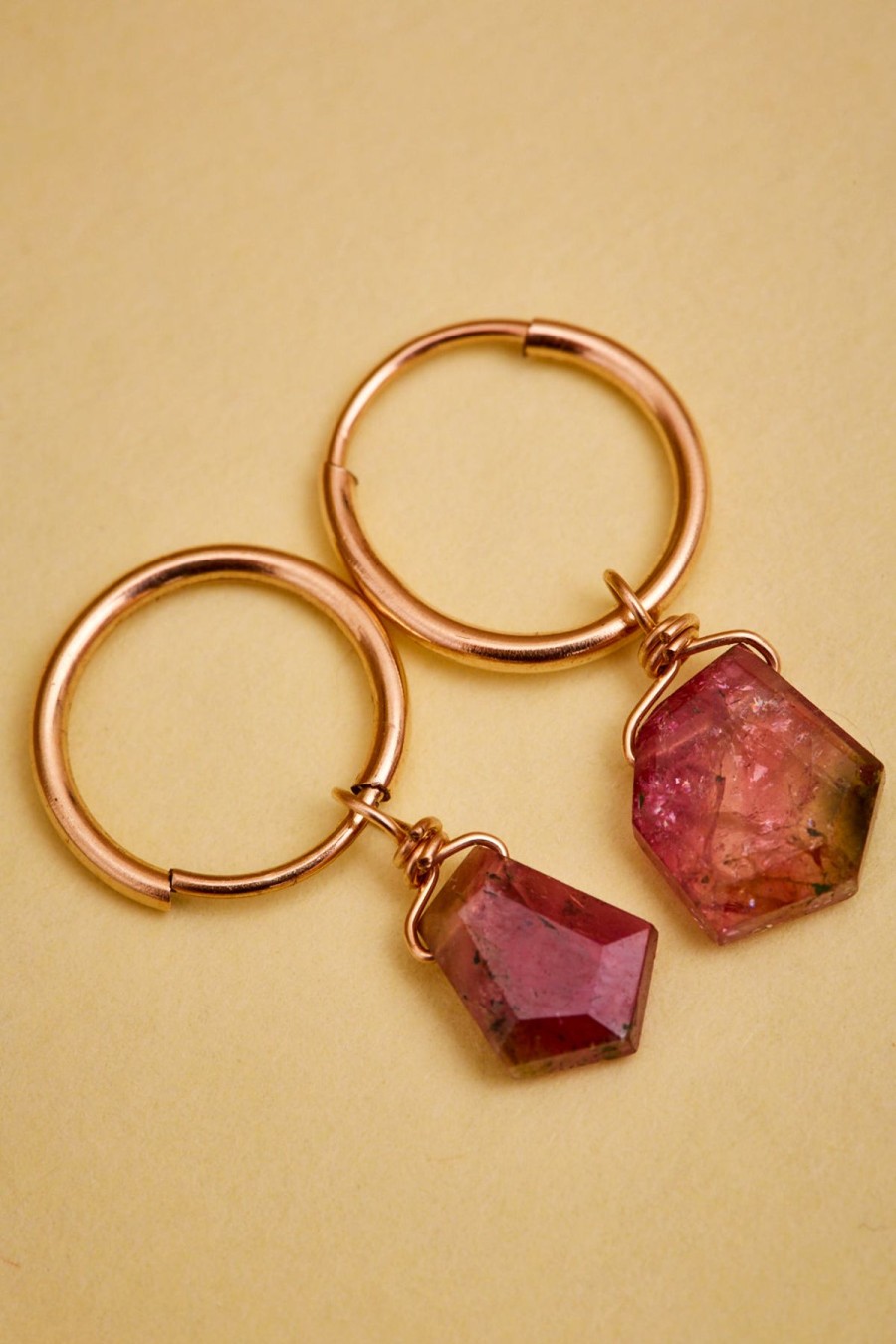 Rue Belle Rue Belle Semi Precious Pink Diamond Shaped Stone Earrings Hot