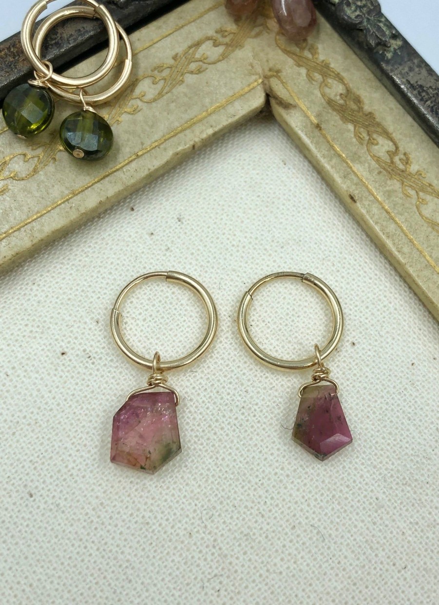 Rue Belle Rue Belle Semi Precious Pink Diamond Shaped Stone Earrings Hot