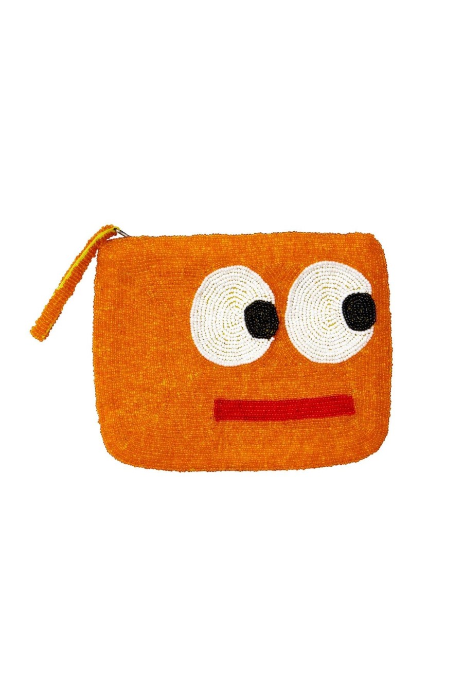 The Jacksons Big Eyes Bead Mini Clutch - Orange Wholesale