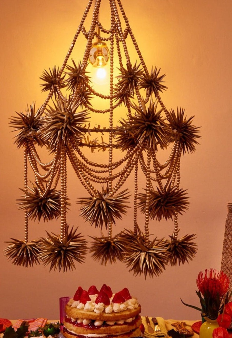 Cody Foster Gold Paper Chandelier New