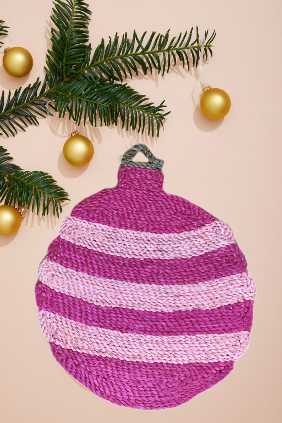 The Jacksons Stripe Bauble Christmas Placemat - Multi Pink Online