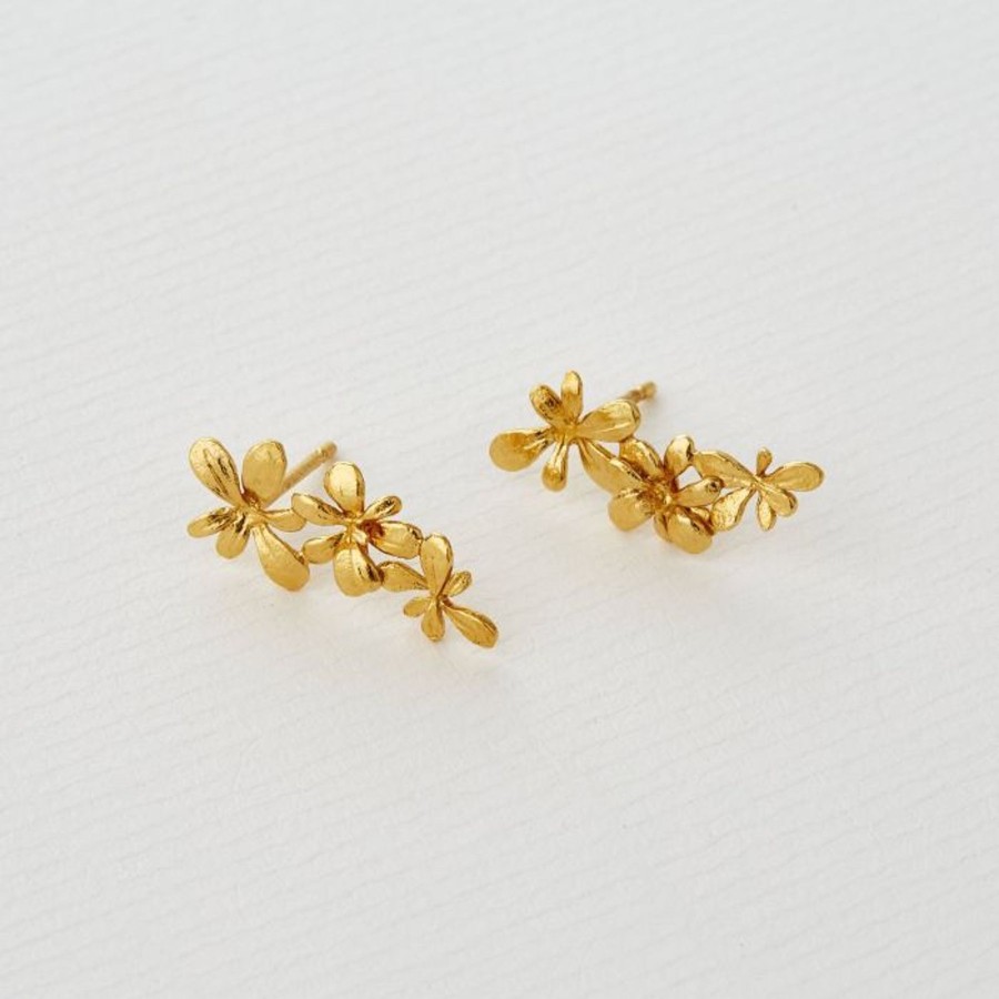 Alex Monroe Sprouting Rosette Studs Earrings Clearance