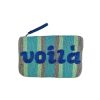 The Jacksons Voila Bead Clutch - Blue And Silver Clearance