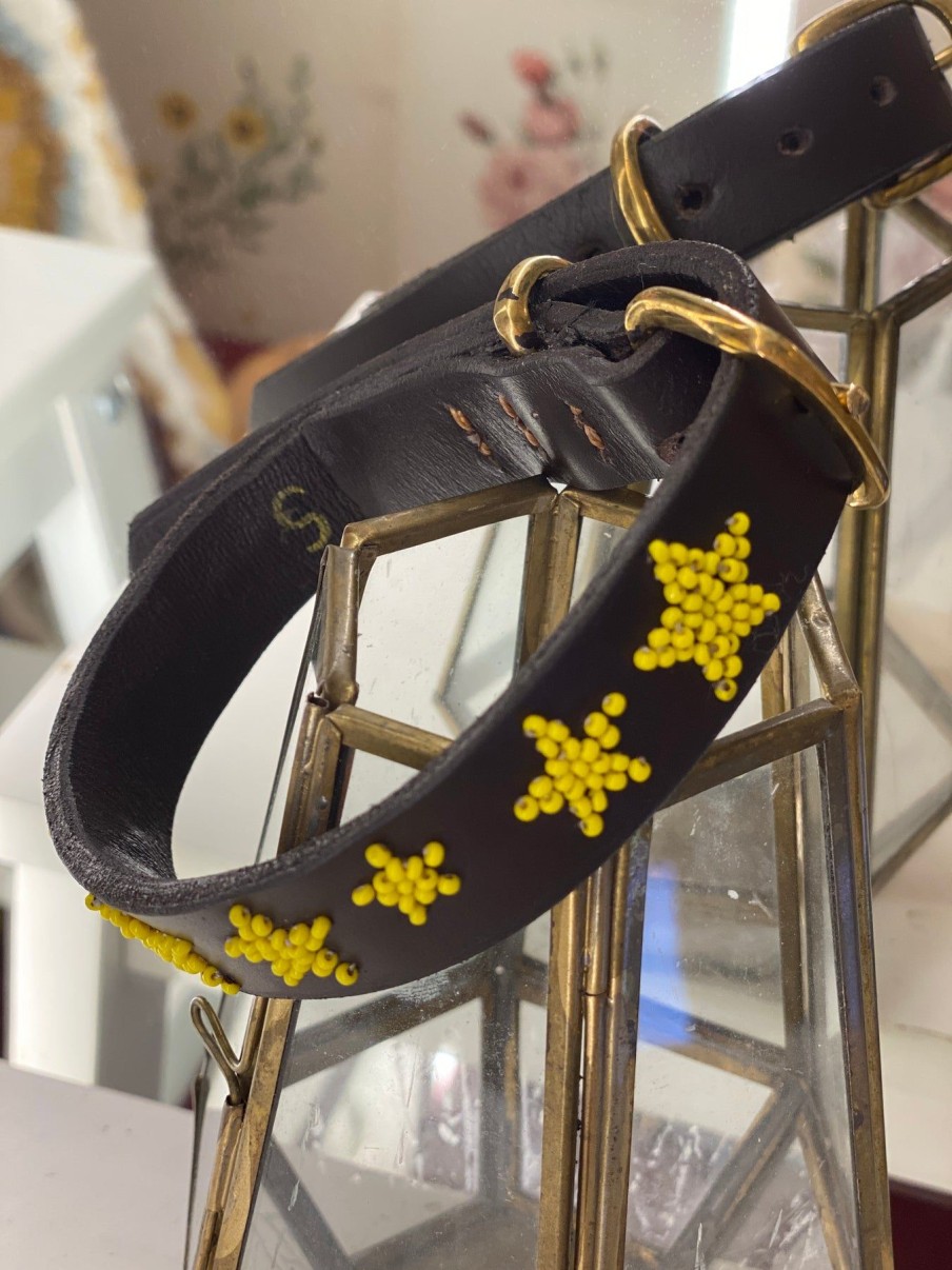 The Jacksons Dog Collar - Yellow Stars Clearance