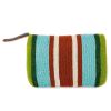 The Jacksons Stripe Multi Bead Clutch - Green Clearance