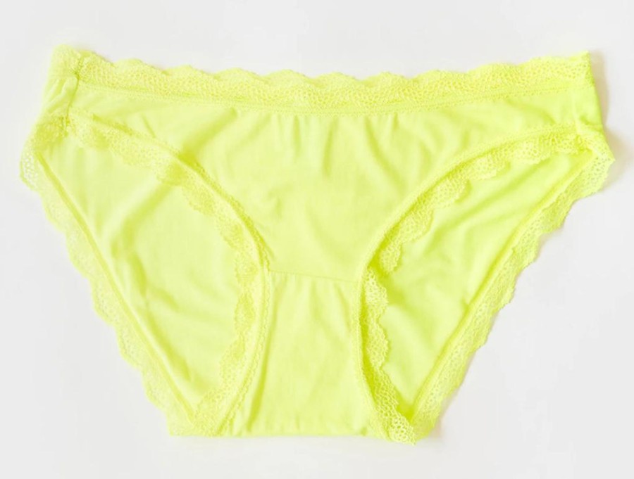 Stripe and Stare Knickers Neon Yellow Clearance