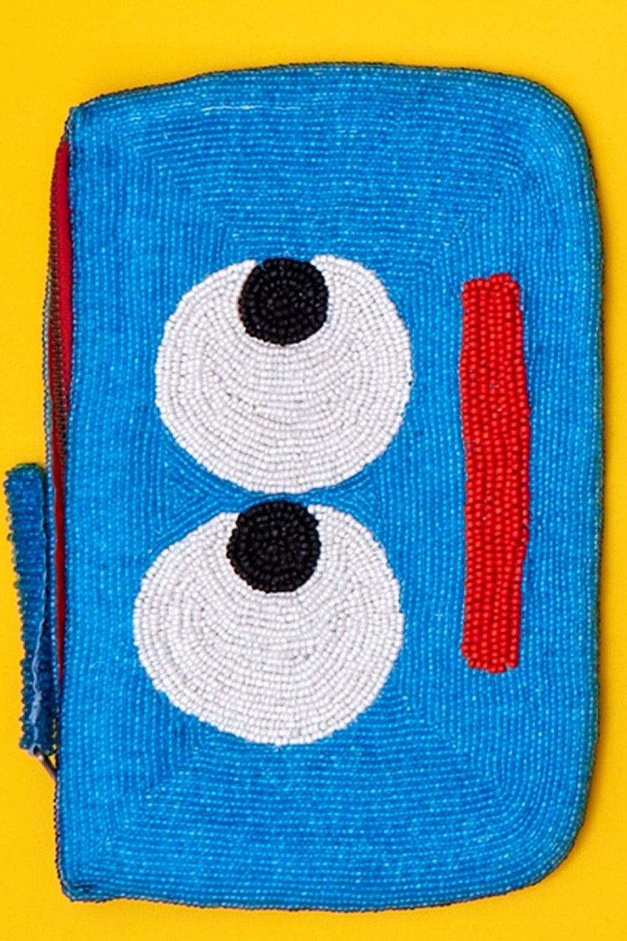 The Jacksons Eyes Bead Clutch - Blue And Red Clearance