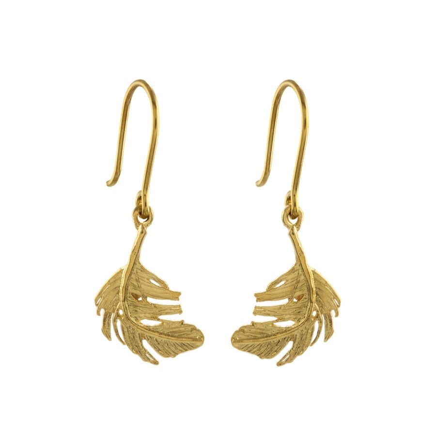 Alex Monroe Little Feather Hook Earrings Wholesale