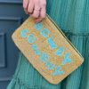 The Jacksons Howdy Cowboy Bead Clutch - Gold And Mint Hot