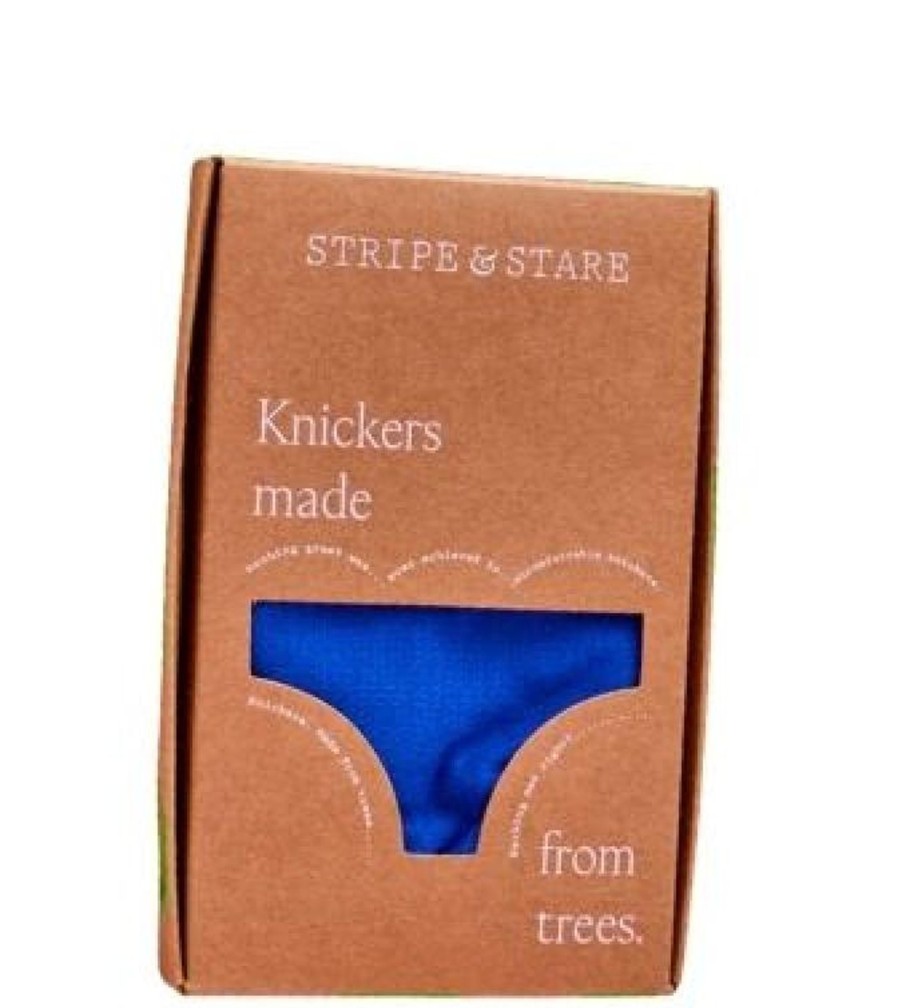 Stripe and Stare Knickers Sapphire Blue Wholesale