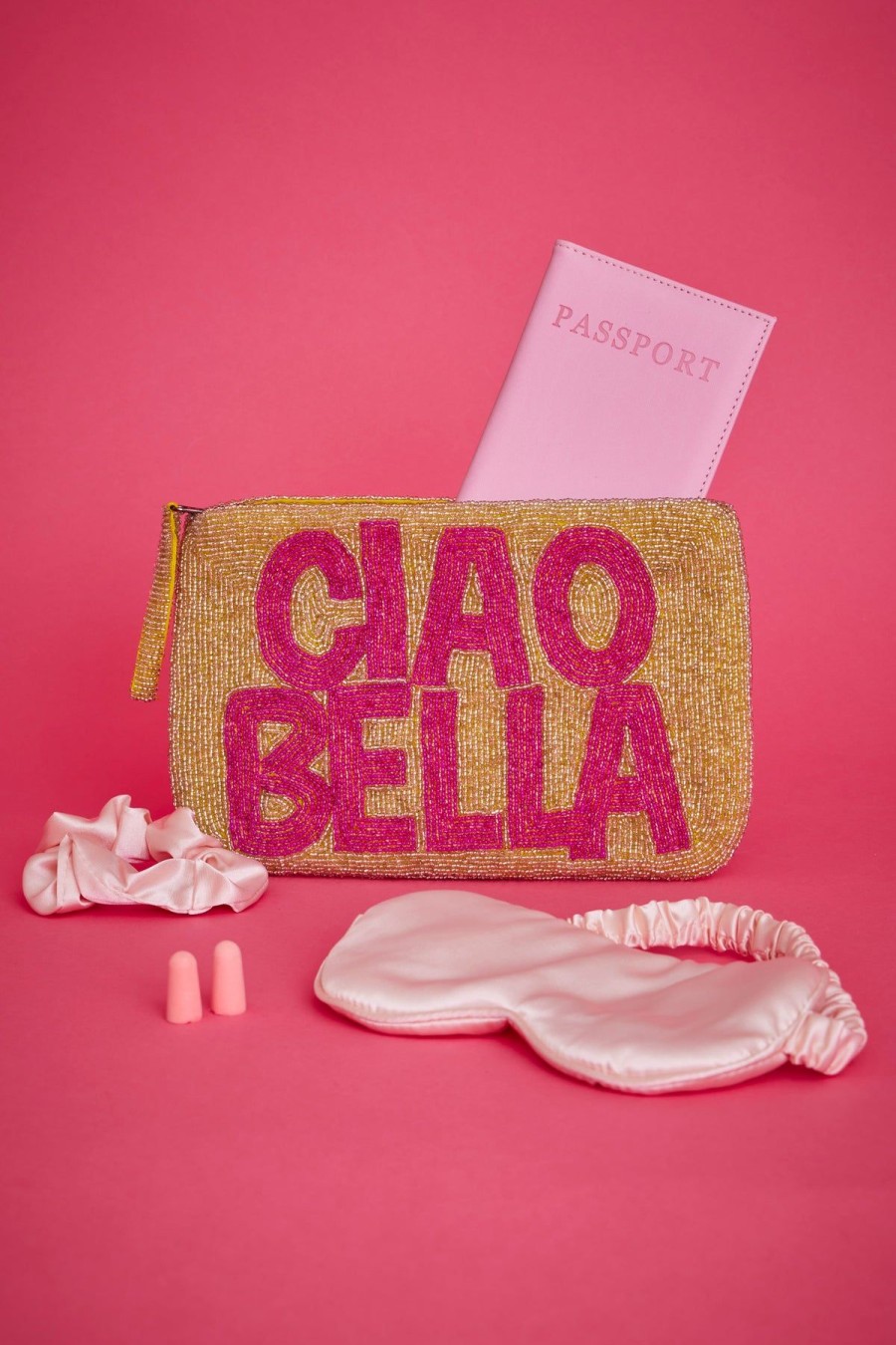 The Jacksons Ciao Bella Bead Clutch - Gold And Pink Best