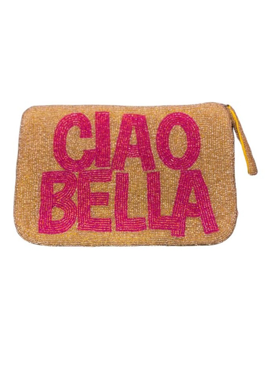 The Jacksons Ciao Bella Bead Clutch - Gold And Pink Best