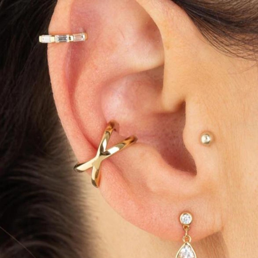 Scream Pretty Gold Cross Over Ear Cuff Hot