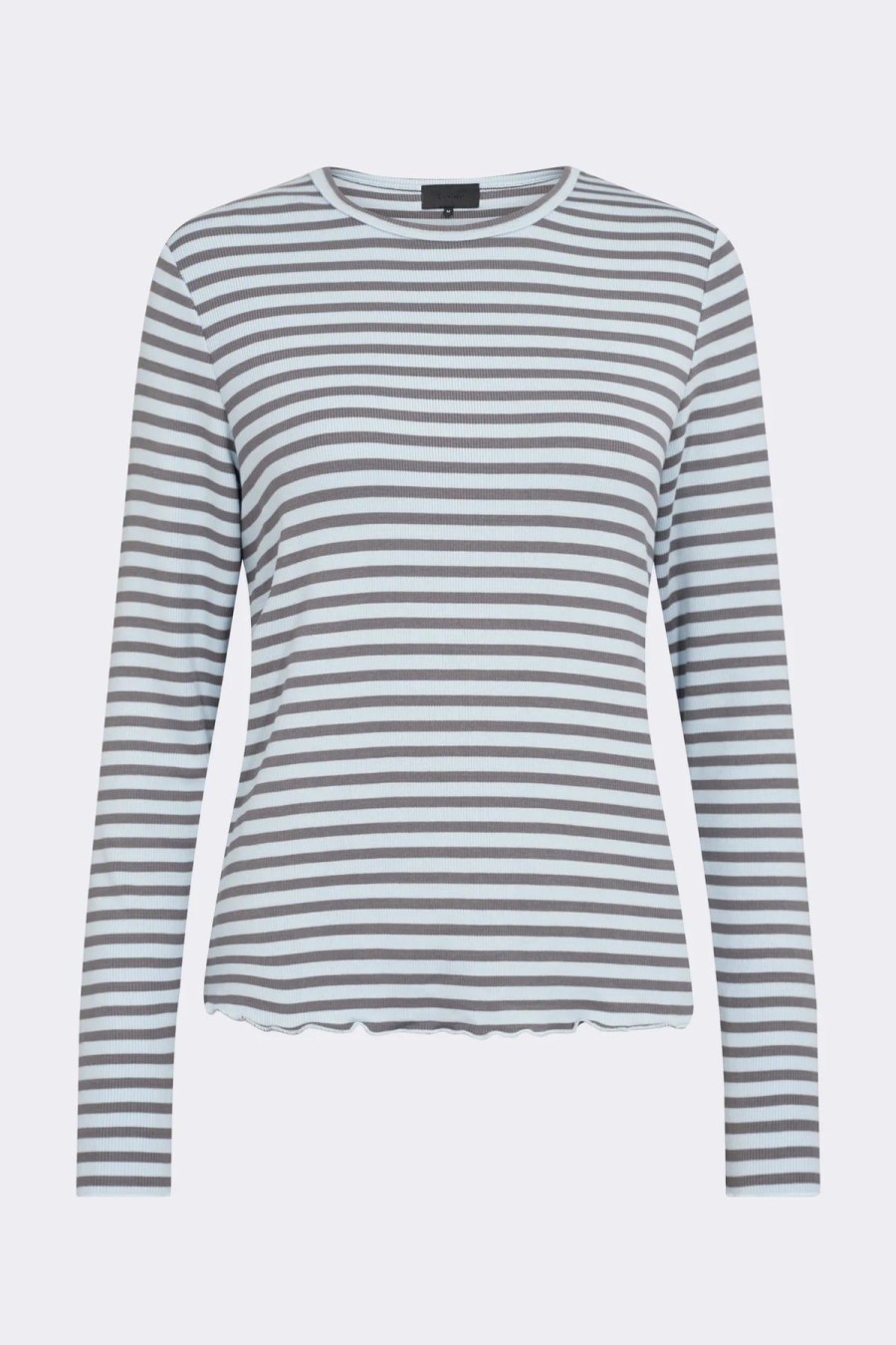 Levete White & Blue Stripe Roundneck Hot