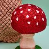 Cody Foster Glitter Mushroom Ornament- Small New