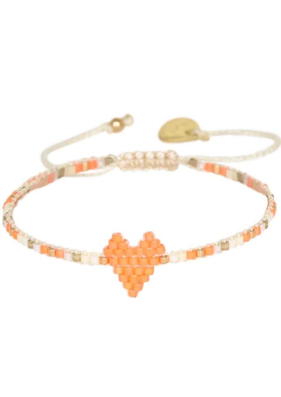 Mishky Orange Heartsy Bracelet Clearance