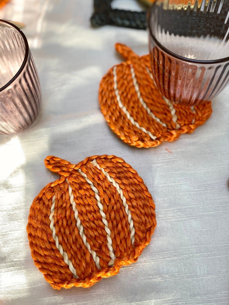 The Jacksons Pumpkin Coaster- Setof 2Of Clearance