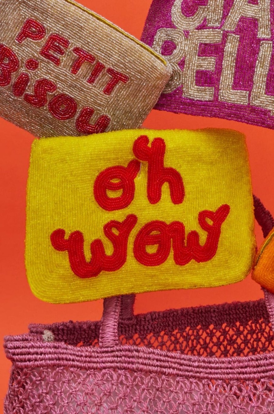 The Jacksons Oh Wow Bead Clutch - Yellow And Red Online